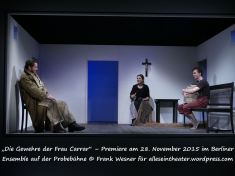 „Die Gewehre der Frau Carrar“ – Premiere am 28. November 2015 im Berliner Ensemble auf der Probebühne © Frank Wesner für alleseintheater.wordpress.com