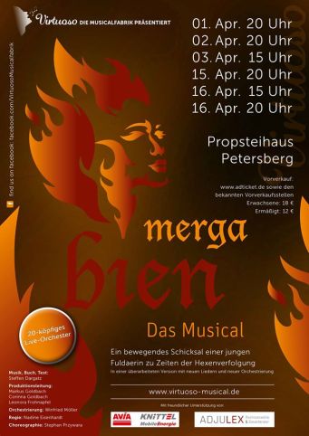 Merga Bien 20160401 WA Petersberg- Virtuoso e.V. - Die Musicalfabrik - Plakat