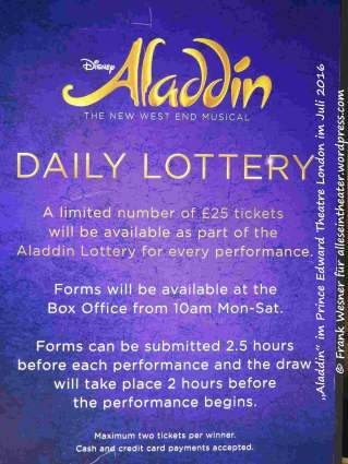 „Aladdin“ im Prince Edward Theatre London im Juli 2016