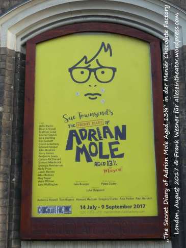 „The Secret Diary of Adrian Mole Aged 13¾“ in der Menier Chocolate Factory London, August 2017 © Frank Wesner
